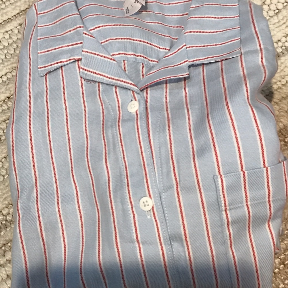 Casual Blue and Red Striped woman’s Pajamas